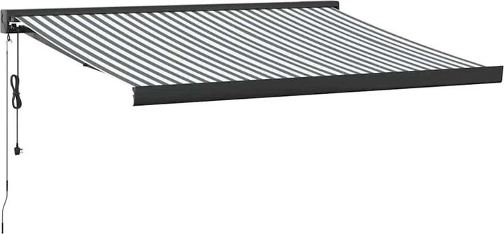VidaXL Markise Einziehbar Gelenkarmmarkise Sonnenmarkise Anthrazit Weiss Stoff (3.50 m)