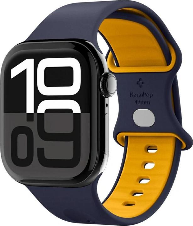 Spigen - Nano Pop - Apple Watch 1/2/3/4/5/6/7/8/9/10/SE/SE 2 (38/40/41/42mm) - Blueberry Navy (Materiale sintetico, Silicone)