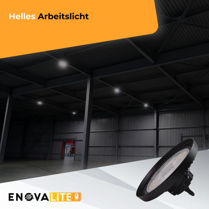 Produktbild Enovalite LED-Highbay-Leuchte, UFO, EEK: C, 200W, 34000lm, 4000K, schwarz (34000 lm)