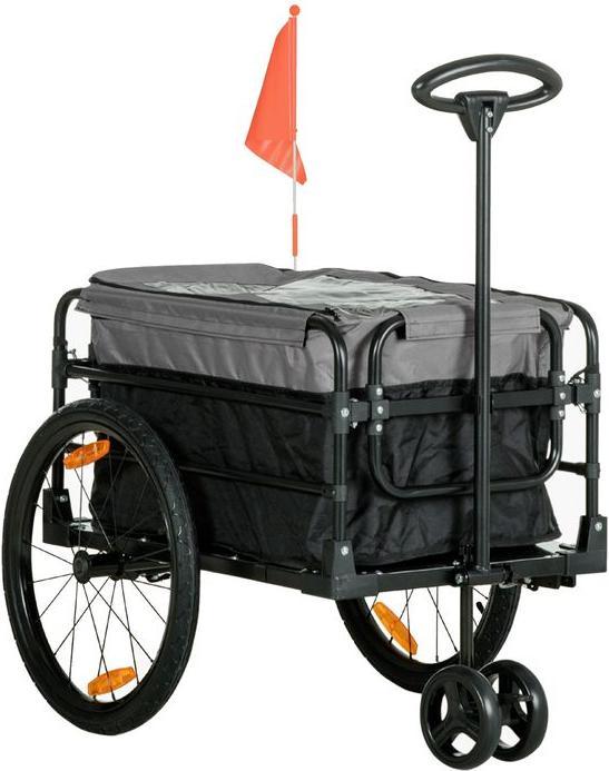 Produktbild Swisshandel24 2-in-1 Fahrradanhänger Lastenanhänger Transportanhänger für Fahrrad mit 20 Zoll-Luftreifen 40 kg Bel