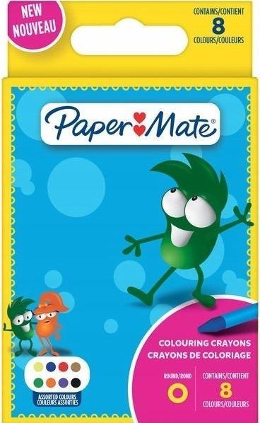 Paper Mate Pastello a cera per bambini colorato 8er M Blister (Multicolore, 8 x)