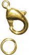 Actual product image Rayher Carabiner clasp m. Ring, gilded, 1 piece