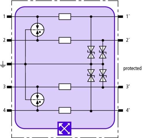 Actual product image Dehn Combi-conductor module for 4 single conductors 920322