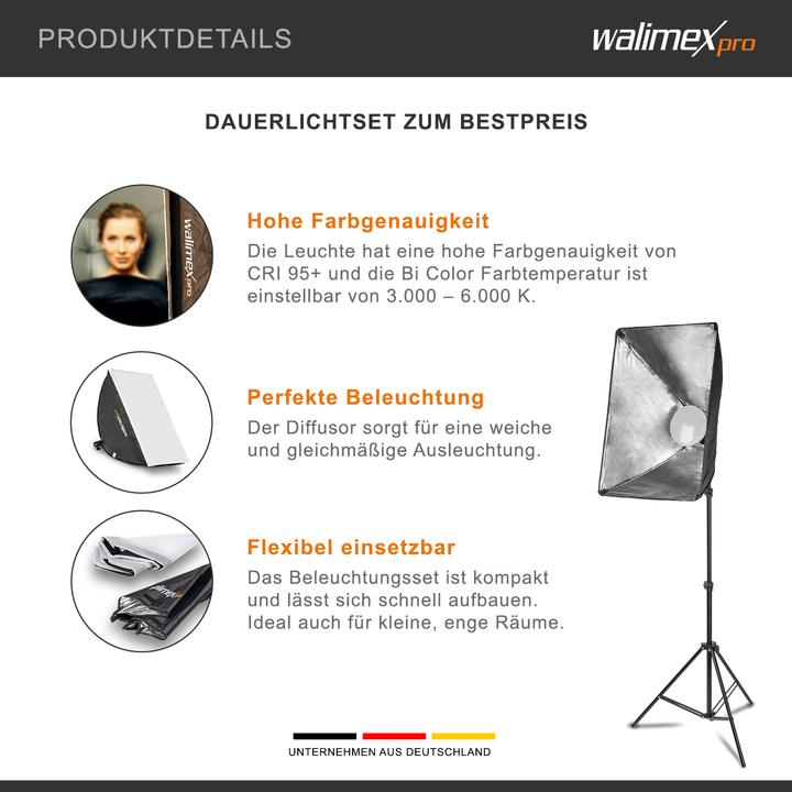 Produktbild Walimex pro LED 45W Softbox 40x60cm Bi Color