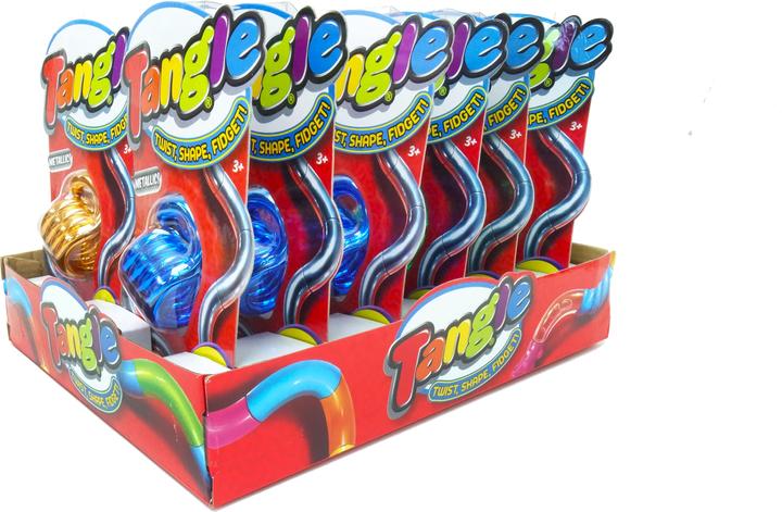 Actual product image Tangle Fidget Toy 8608 Countertop Display, Jr. Metallic / Metallic Sparkle Series, Antistress Toy, F (English, German, French, Italian)