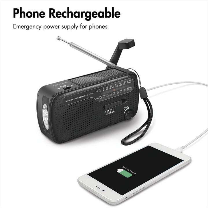 Productafbeelding LogiLink Dynamo handslinger radio (MW, VHF, KW)