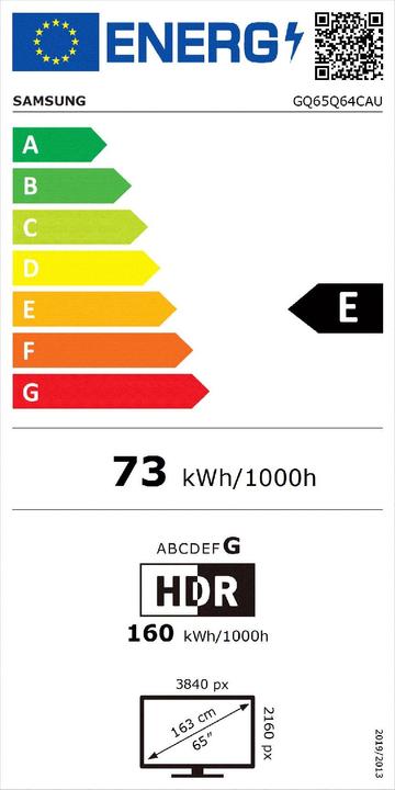 Energie-Label Samsung GQ65Q64CAU (65", QLED, 4K, 2023)