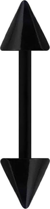 Produktbild Star Piercing Micro Banane schwarz mit zwei Cones (Bioflex, ohne Messing)