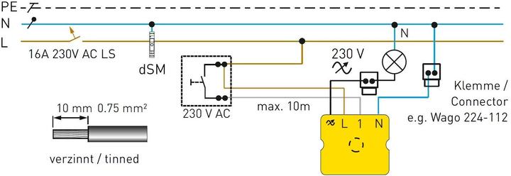 Image du produit Digitalstrom Variateur de lumière à bouton-poussoir GE-TKM300 150W (Actionneur de variateur)