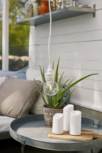 Produktbild Star Trading LED-Kerze Pillar Flamme 7.5 cm x 18 cm, Weiss (1 x)