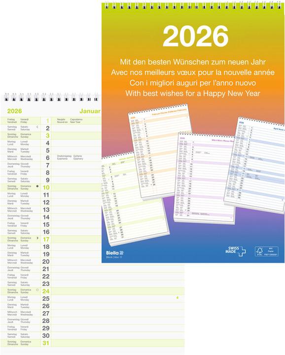 Valeurs nutritives et ingrédients Biella Calendrier mural (21 x 29,7 cm, Non contraignant)