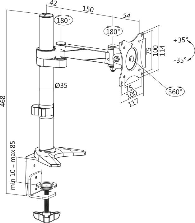 Actual product image LogiLink Table mount (Table, 27.01")