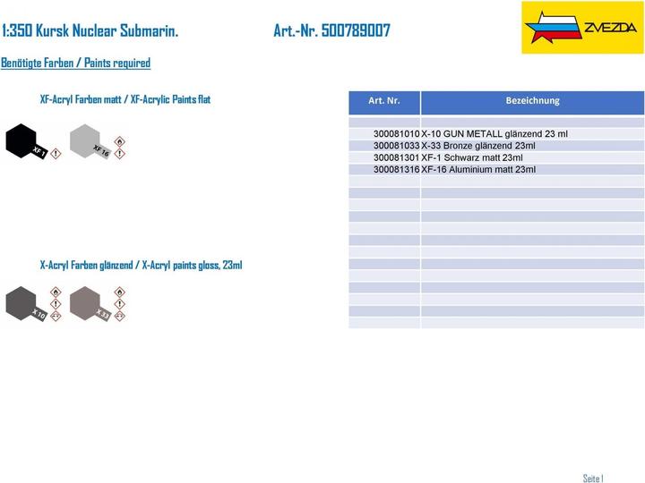 Actual product image Tamiya 1:350 Kursk Nuclear Submarine.