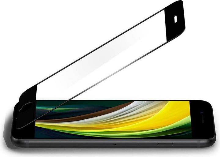 Actual product image Spigen tempered glass ALM GLASS FC for iPhone 7 / 8 / SE 2020 / SE 2022 black (1 Piece, LG K8 2017, Apple iPhone SE (2nd Gen))