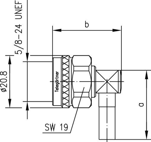 Image du produit Telegärtner Fiche coudée de câble N (Câble d'antenne)