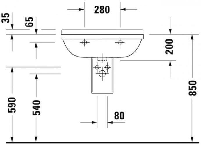 Image du produit Duravit Demi-colonne STARCK 3 170x285mm blanc WG