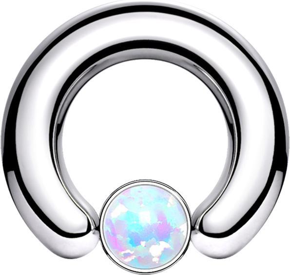 Immagine prodotto Star Piercing Anello di chiusura disco d'argento bianco opale (Acciaio chirurgico 316L, senza ottone)