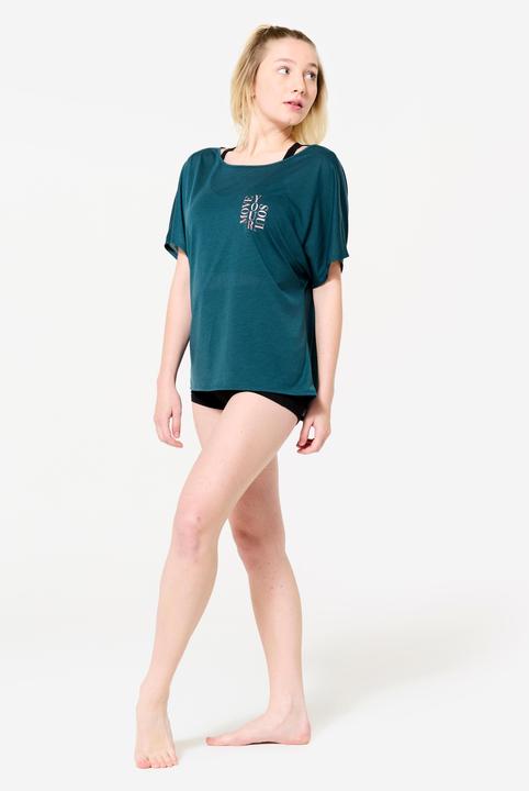 Actual product image Domyos Dance-Shirt Damen Modern Dance kurzarm fliessend - blau (L)