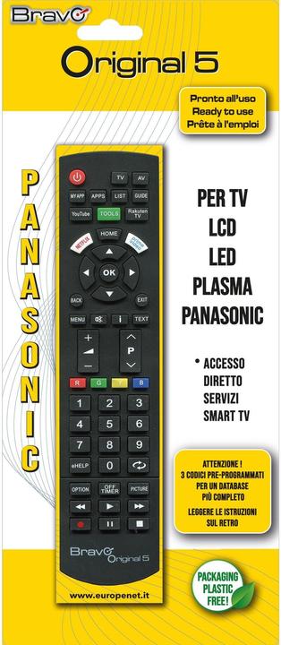 Image du produit Bravo ORIGINAL 5 (PANASONIC) (Télécommande spécifique à l'appareil, Infrarouge)
