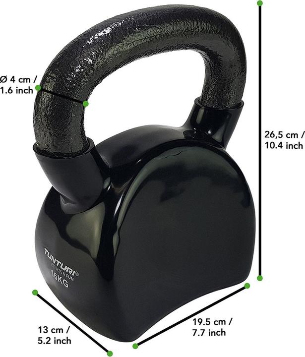 Actual product image Tunturi Vinyl Gusseisen Kettlebell (1 x 16 kg)