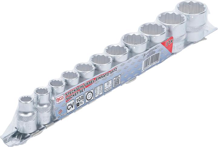 Productafbeelding BGS Doppenset, twaalfkantig | aandrijfvierkant 10 mm (3/8") | inch maten | 11 stuks.