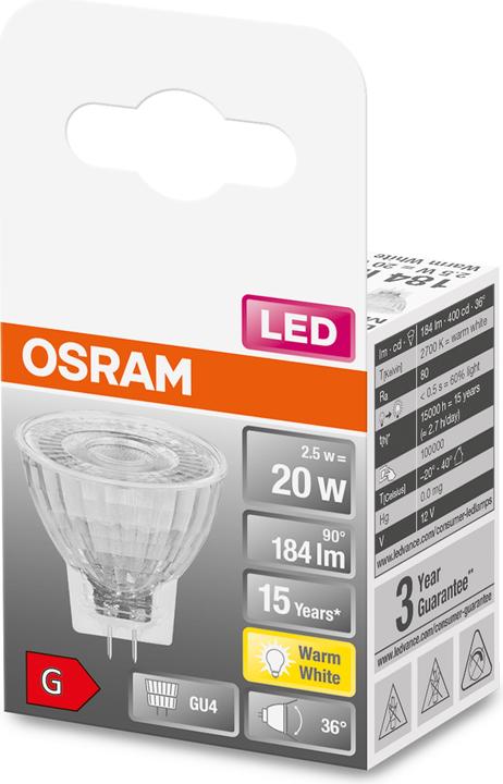 Produktbild Osram Led Star Mr11 (GU4, 20 W, 184 lm, 1 x, G)