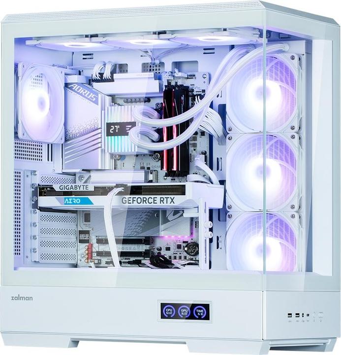 Actual product image Zalman GHE P50 DS ATX Case Tempered Glass Panoramic View - White (ATX)