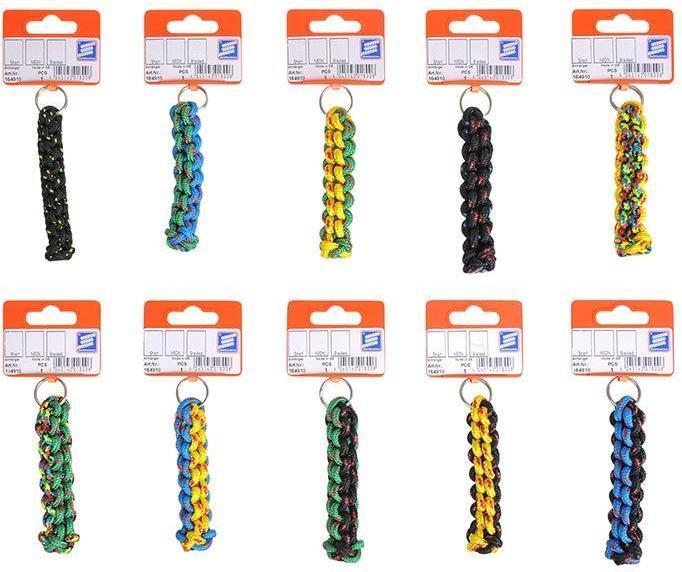 Actual product image ProPlus Key ring with ring, short (neon) and strongly braided, assorted