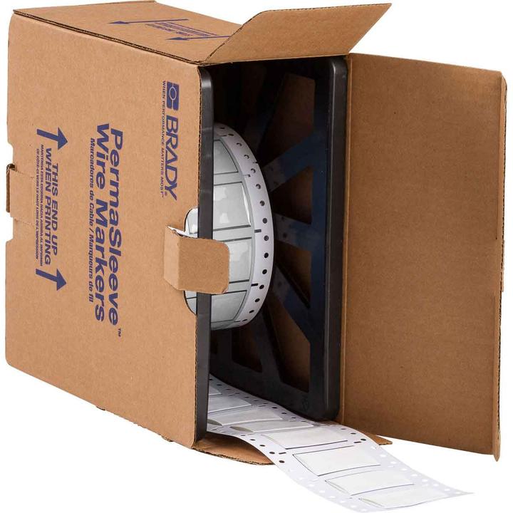 Actual product image Brady HX-750-2-WT, B-7642, Heatex heat shrink tubing 2:1, white, 50 x 31.4mm, for cable diameters of