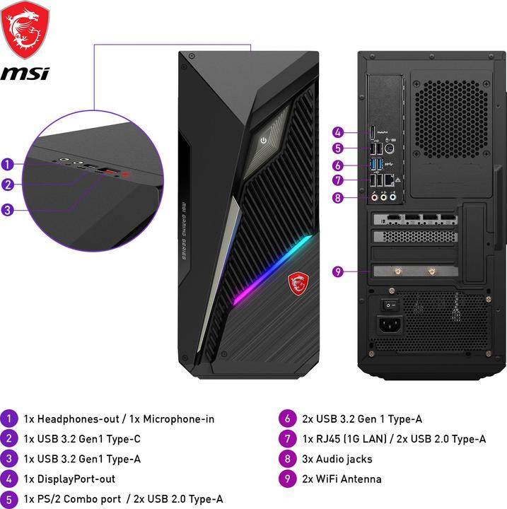 Actual product image MSI MAG Infinite S3 (Intel Core i5-14400F, 16 GB, 1000 GB, GeForce RTX 4060)