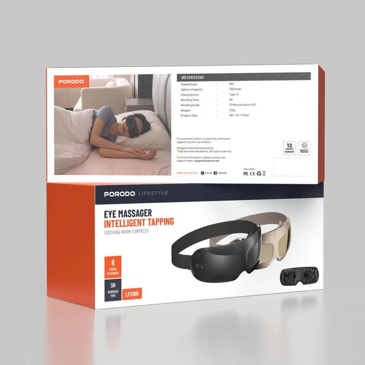 Actual product image Porodo Lifestyle Eye Massager - Black