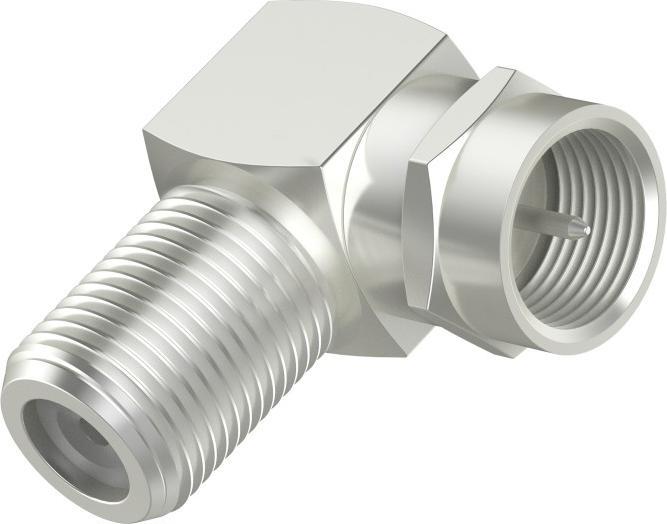 Produktbild Hama SAT-Adapter, F-Stecker - F-Kupplung, 90° (Antennenkabel)