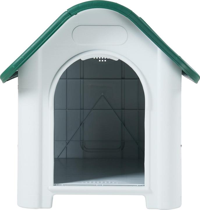 Actual product image En.Casa Hundehütte Bello 87x72x75 cm Weiss/Grün