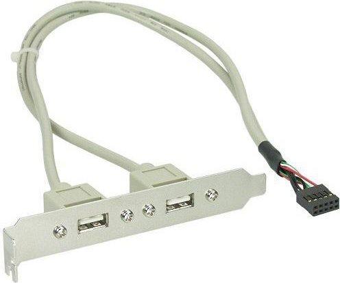 Actual product image Aquatuning InLine bracket USB 2.0, 2x USB socket to 1x 10pin