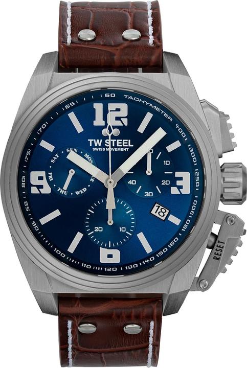 TW-Steel TW1113 Canteen Chronograph Herrenuhr 46mm 10ATM (Chronograph, 46 mm)