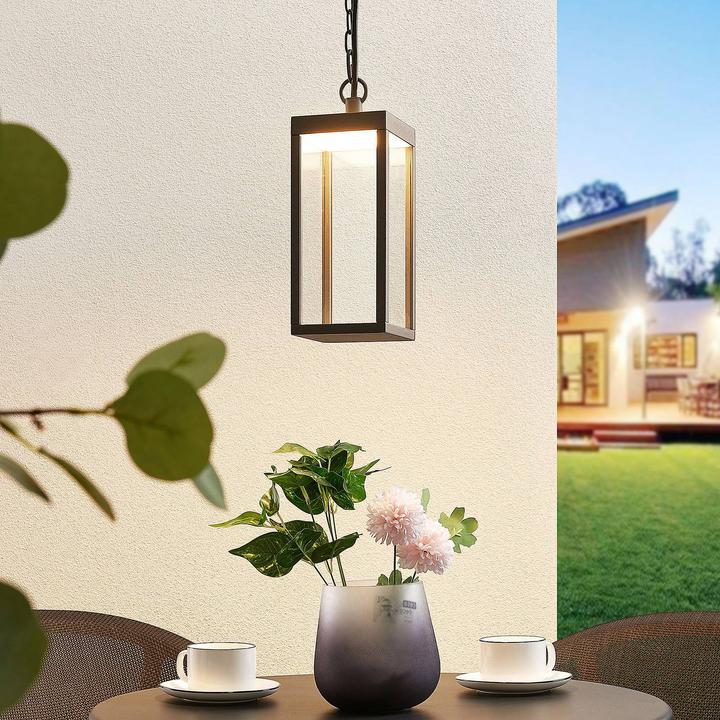 Produktbild Lucande Cube LED Aussen Pendelleuchte H26 Graphite (750 lm, IP54)