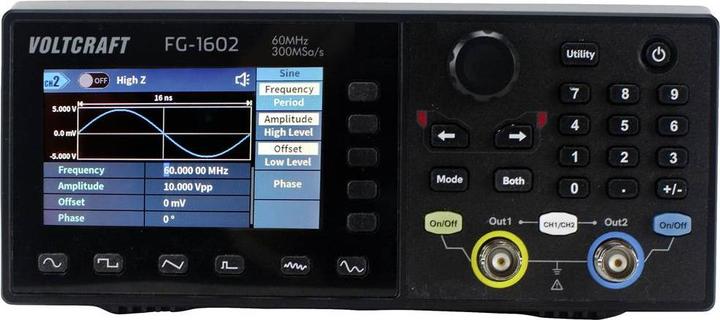 Actual product image Voltcraft FG-1602 Function generator mains operated 1 µHz - 60MHz 2-channel arbitrary