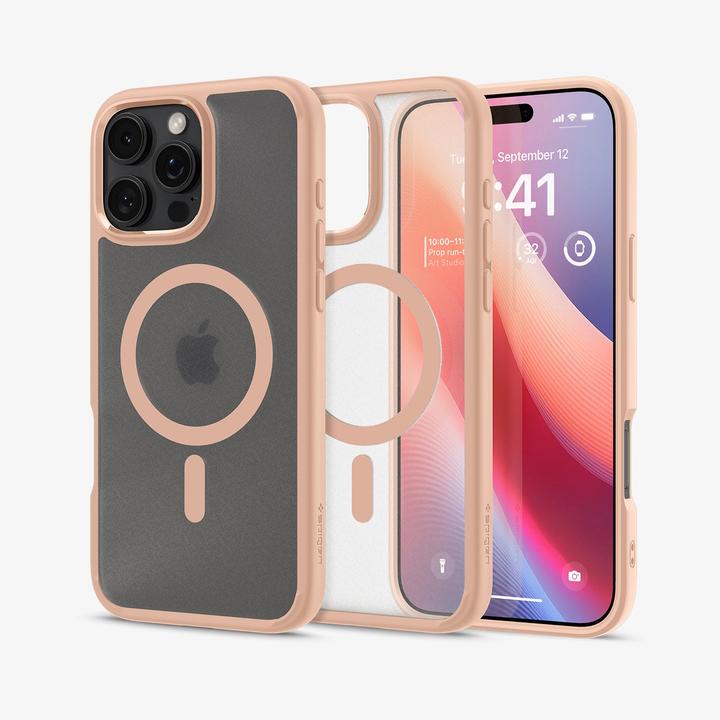 Immagine prodotto Spigen Cover posteriore ultra ibrida in TPU rosa/trasparente magnetica per Apple iPhone 16 Pro (Apple iPhone 16 Pro)