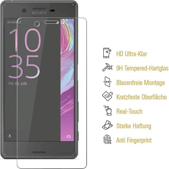 Actual product image Protectorking 1x real tempered 9H armoured glass 3D CLEAR (1 Piece, Sony Xperia XA)