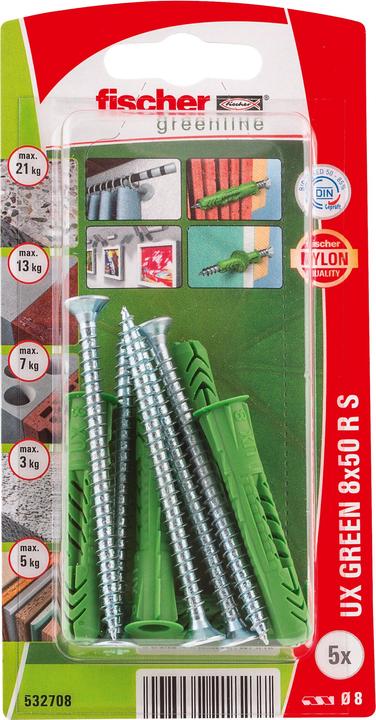 Actual product image Fischer Universald. UX Green 8x50 R S K (5) (5 pcs.)