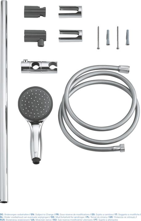 Produktbild Grohe Vitalio Start 100 Brausestangen-Set, 2 Strahlarten, Brausestange 600mm, wassersparend, chrom