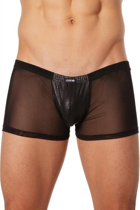 Produktbild Look Me schwarzer Herren Boxer Short Lack und Leder (S)