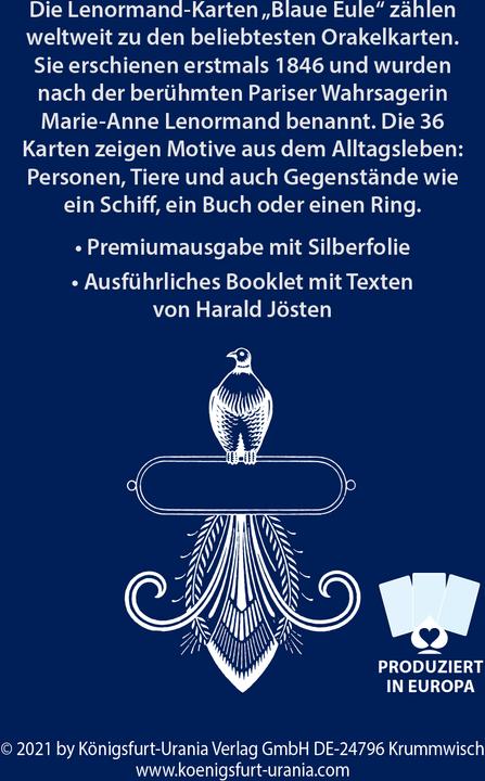 Produktbild Lenormand Blaue Eule (Deutsch, Harald Jösten, 2021)