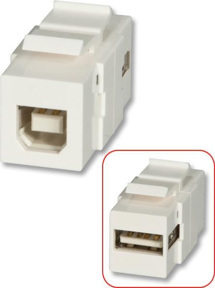 Produktbild Lindy USB A/B Doppelkupplung Keystone Modul fuer Wanddosen (Keystone Modul)