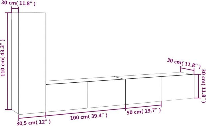 Produktbild VidaXL Collins (100 x 30 x 30 cm)