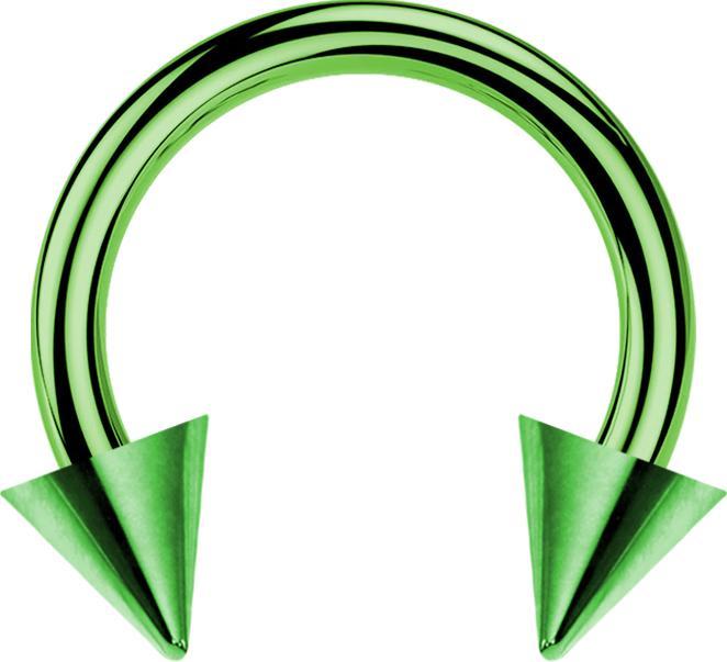 Image du produit Star Piercing Micro Circular Barbell vert avec deux cônes (Titane G23, sans laiton)
