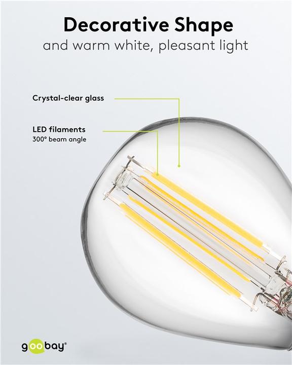 Actual product image Goobay Filament LED Mini Globe, 4 W (E14, 4 W, 470 lm, 1 x, E)