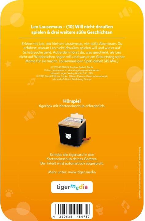 Actual product image Tigermedia Tigercard Leo Lausemaus Goes on a treasure hunt and 3 more cute stories (German)