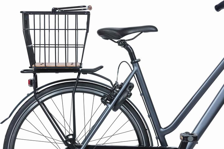 Actual product image Basil NORDLAND MIK 2.0 carrier basket, coarse mesh, black, bamboo base (23 l)