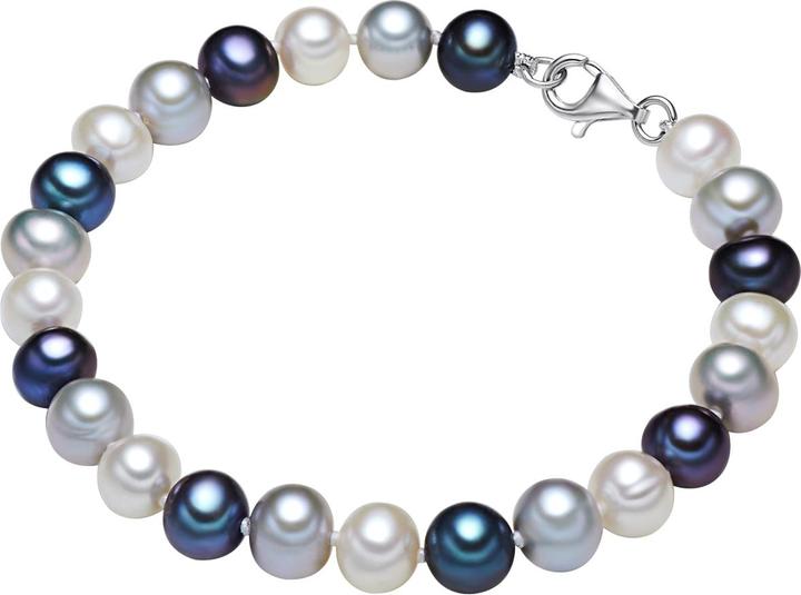 Valero Pearls Damen Sterling Silber Süsswasser-Zuchtperle Multicolor - 2246 (20 cm, Sterling Silber)